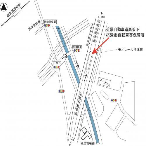 放置自転車等補完事務所の地図