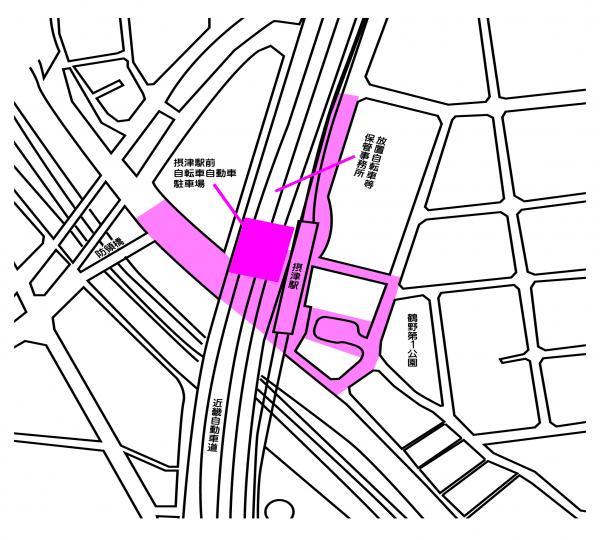 モノレール摂津駅周辺の地図