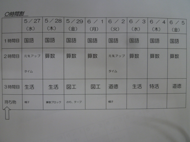 1年生　5月25日