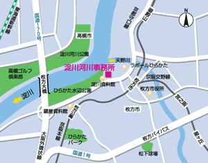 淀川河川事務所の所在地の地図