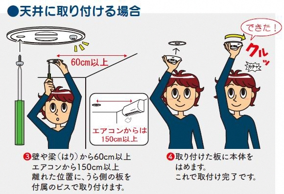 天井取付け方法