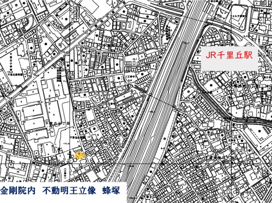 蜂塚 不動明王立像地図