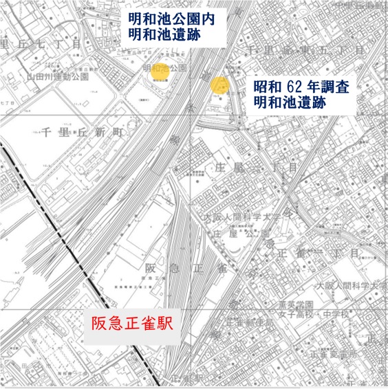 明和池遺跡地図