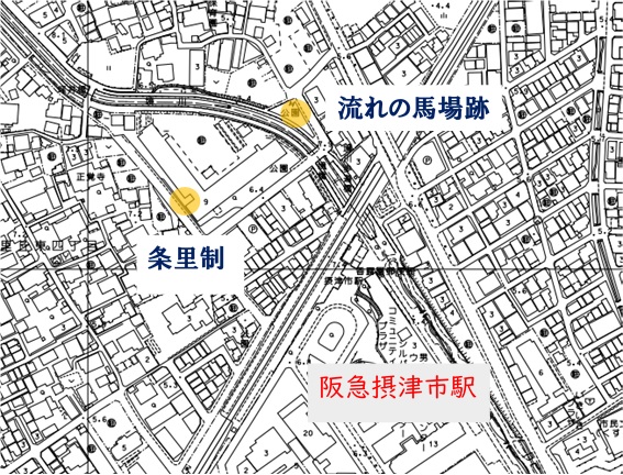 流れの馬場 条里制地図