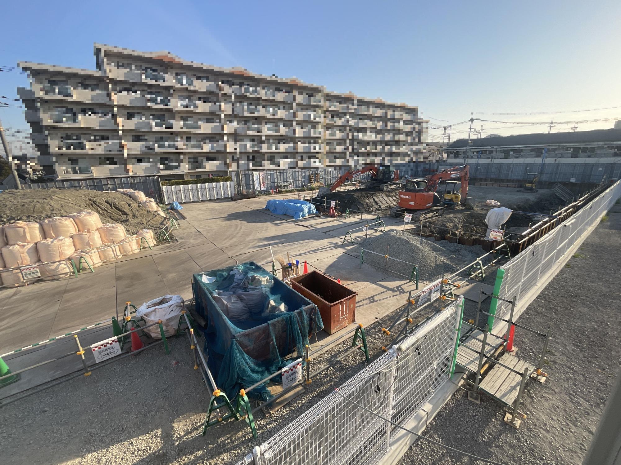 （仮称）味生コミュニティセンター新築工事 土留完了 掘削工事開始