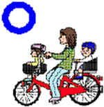 16歳以上の運転者が幼児2人を幼児2人同乗用自転車の幼児用座席に乗車させる正しい乗り方のイラスト