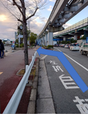 市役所庁舎駐車場経路2