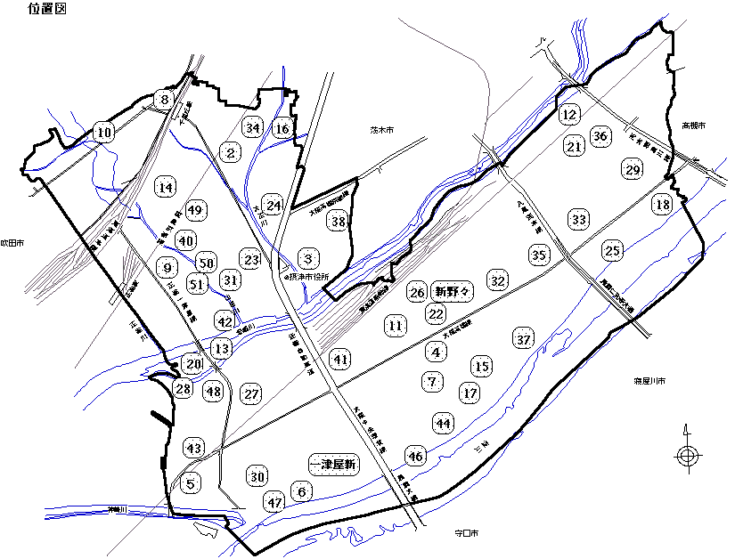(イラスト)市立集会所の位置の地図